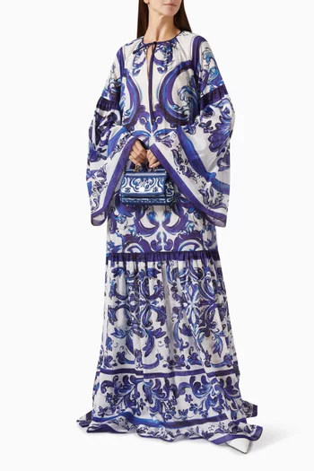 فستان بنقشة مايولكا قطن