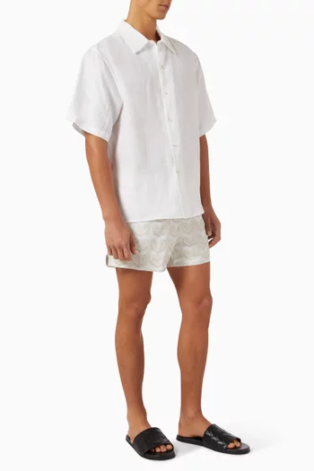Painted Shell Print Swim Shorts