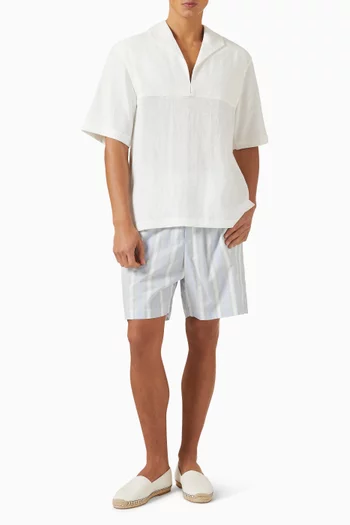 Gradient Stripe Shorts in Cotton & Silk