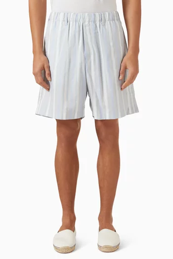 Gradient Stripe Shorts in Cotton & Silk