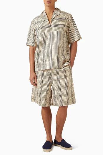Rope Stripe Pocket Shorts in Cotton-blend