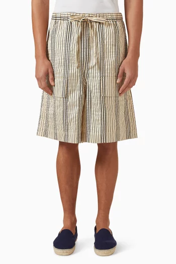 Rope Stripe Pocket Shorts in Cotton-blend