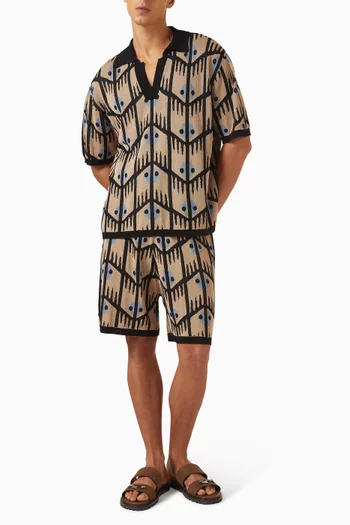 Geometric Jacquard Shorts in Knit