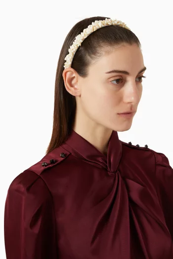 Beryl Pearl-embellished Headband