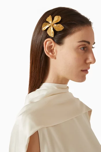 Keala Flower Barrette in 18kt Gold-plated Brass