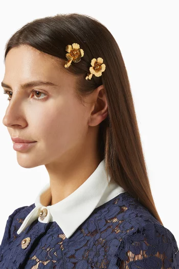 Collette Hair Clips in 18kt Gold-plated Brass, Set of 2