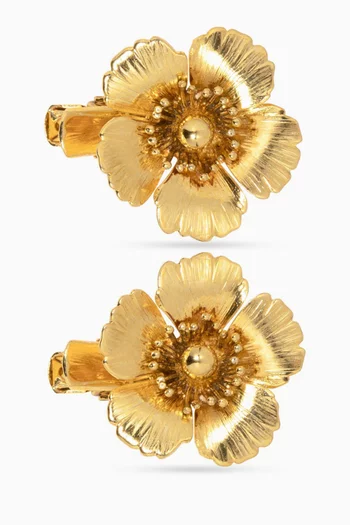 Collette Hair Clips in 18kt Gold-plated Brass, Set of 2