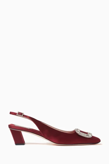 Belle Vivier 45 Slingback Pumps in Satin