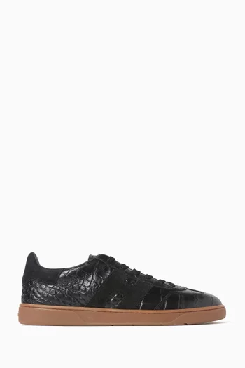 Cool Sneakers in Croc-embossed Leather