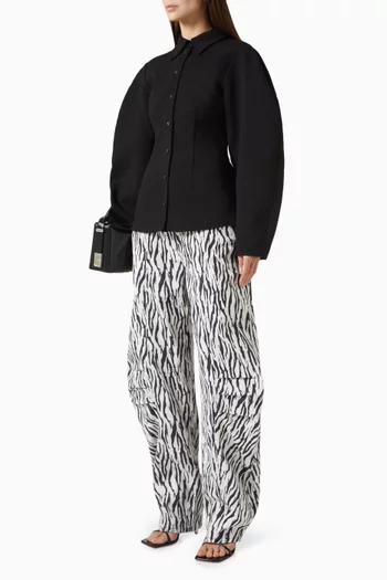 Tapered Shirt in Suiting Fabric