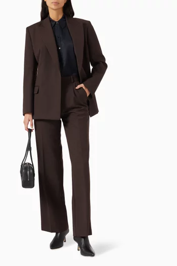 بنطال ترينت بقصة ساق واسعة مزيج صوف