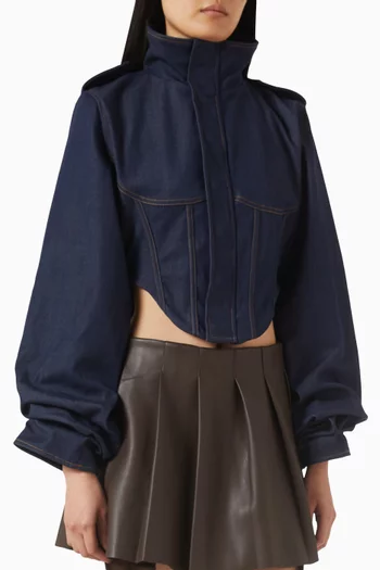 Solange Corset Jacket in Denim