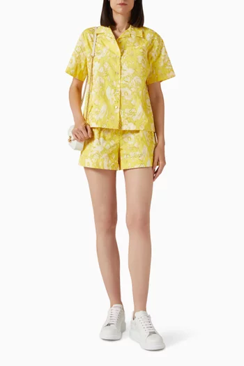 Warped Floral Hawaiian Shirt in Cotton