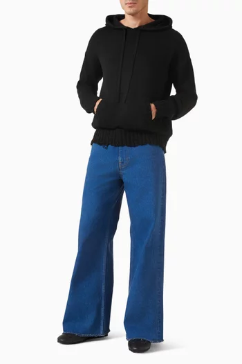 Dishevelled Symbol Embroidery Hoodie in Cotton