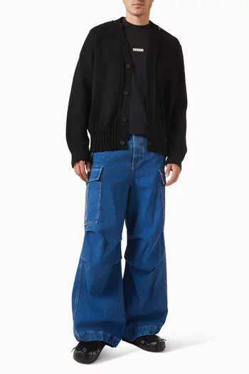 كارديغان بشعار الماركة قطن منسوج