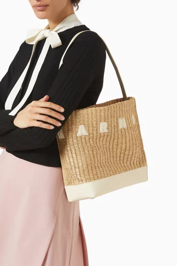 Museo Hobo Bag in Raffia & Leather
