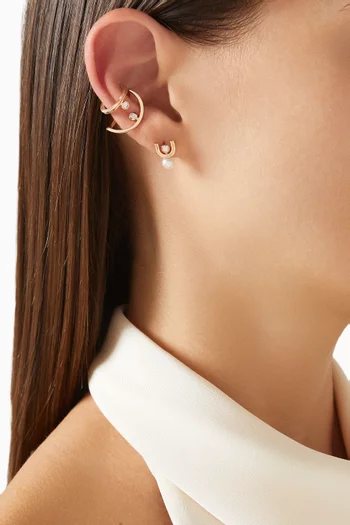 قرط منفرد تري هوبر بتصميم محيط بالأذن مرصع بالماس ذهب عيار 10