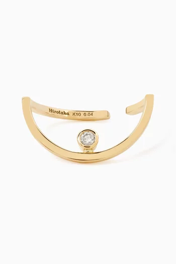 قرط منفرد تري هوبر بتصميم محيط بالأذن مرصع بالماس ذهب عيار 10