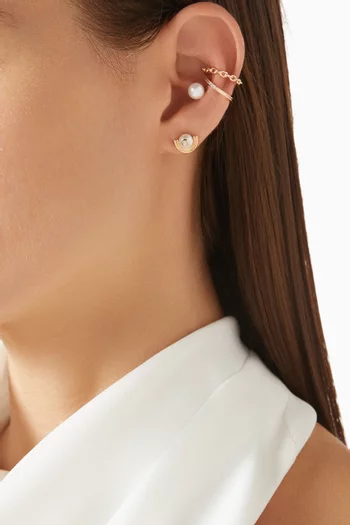 قرط منفرد دروسيرا بتصميم محيط بالأذن مرصع بالماس ذهب عيار 10