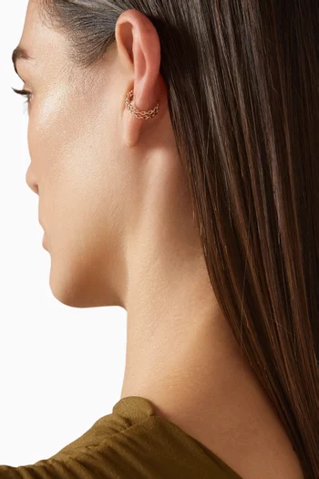 قرط منفرد محيط بالأذن بتصميم سلسلة ذهب عيار 10