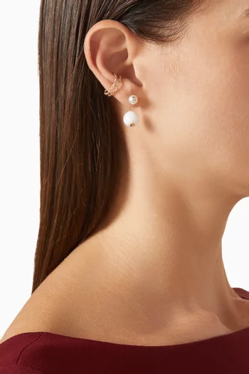 قرط منفرد بامبل بي مرصع بالماس والعقيق ذهب عيار 10