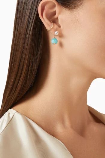 قرط منفرد بامبل بي مرصع بالماس وأصداف الأمونيت ذهب عيار 10