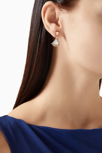 Diva's Dream Mother of Pearl Earrings in 18kt Rose Gold