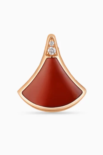 Diva's Dream Carnelian Single Earring in 18kt Rose Gold