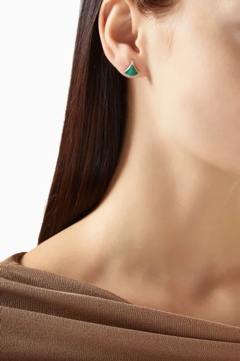 Diva's Dream Malachite Single Earring in 18kt Rose Gold