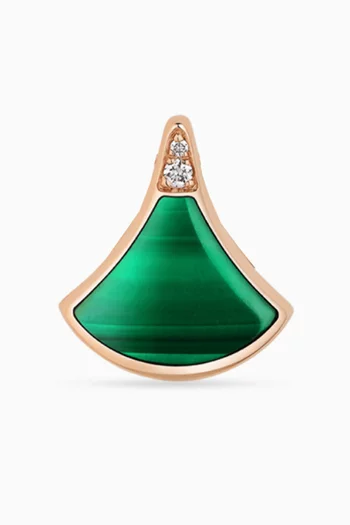 Diva's Dream Malachite Single Earring in 18kt Rose Gold