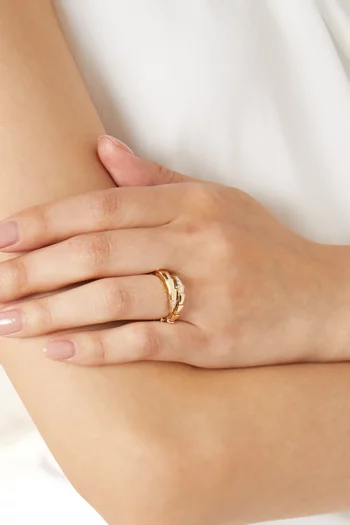 Serpenti Viper Diamond Ring in 18kt Gold
