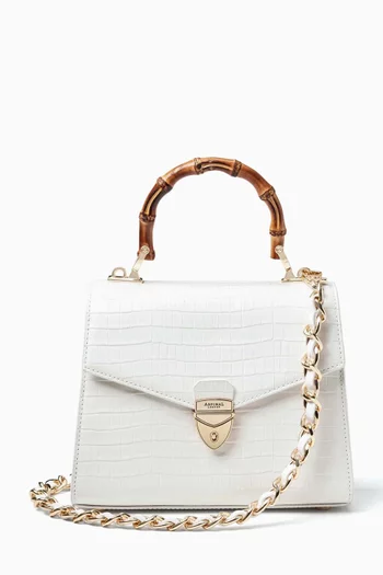 Midi Mayfair® 2 Top-handle Bag in Croc-embossed Leather