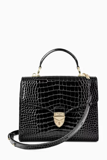Mayfair® Top-handle Bag in Croc-embossed Leather