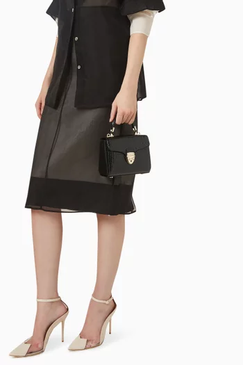 Mini Mayfair® Top-handle Bag in Croc-embossed Leather