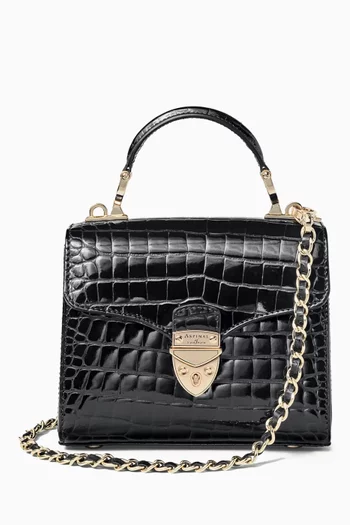 Mini Mayfair® Top-handle Bag in Croc-embossed Leather