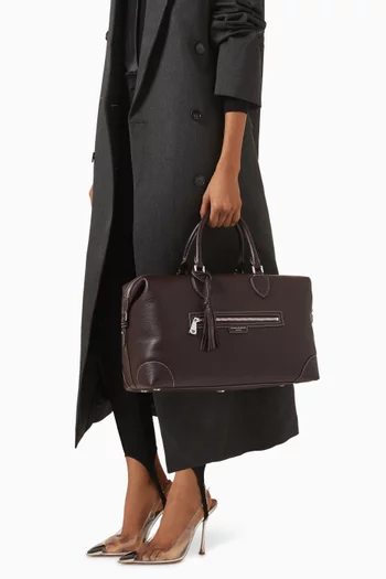 Large Hudson Flight Work Bag in Pebbled Leather