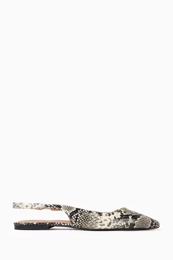 Snakeskin-effect Slingback Mules