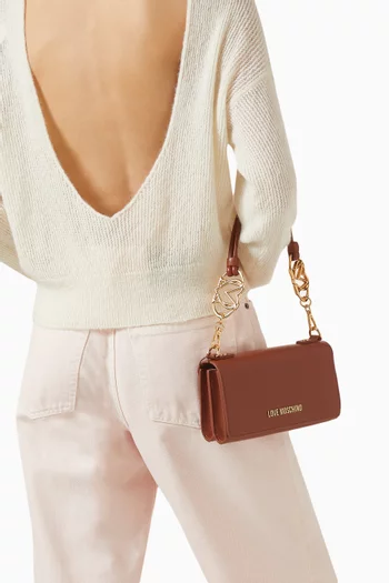 Jewel Shoulder Bag in Faux Leather