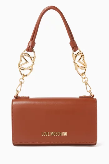 Jewel Shoulder Bag in Faux Leather