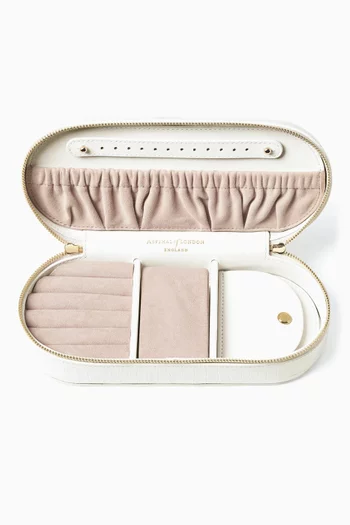 Jewellery & Watch Travel Case in Croc-embossed Leather