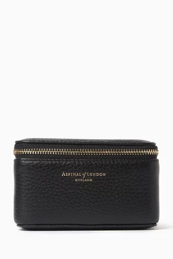 صندوق ساعة وخواتم للسفر جلد بارز الملمس