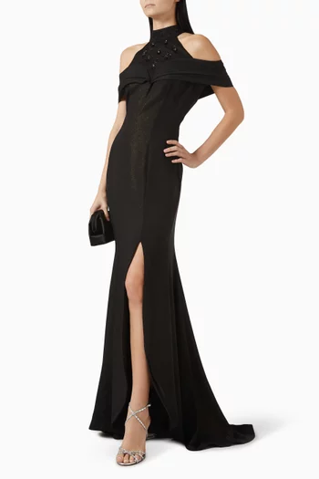 Embellished Dress in Crepe