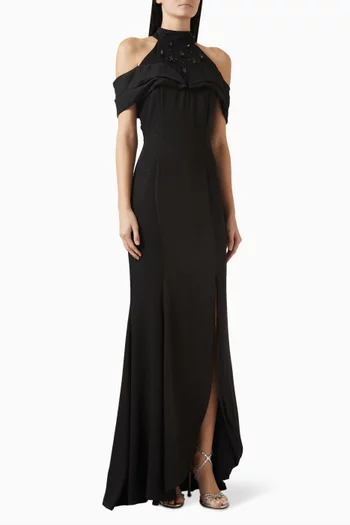 Embellished Dress in Crepe