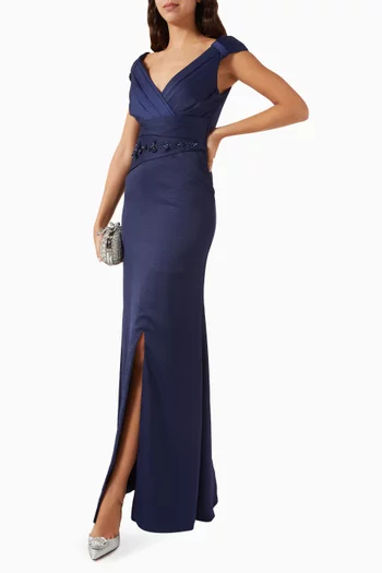 Embellished Dress in Crepe