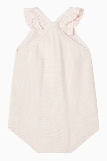 لباس قطعة واحدة مادلين مطرز نسيج قطن عضوي