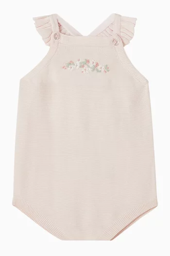 لباس قطعة واحدة مادلين مطرز نسيج قطن عضوي