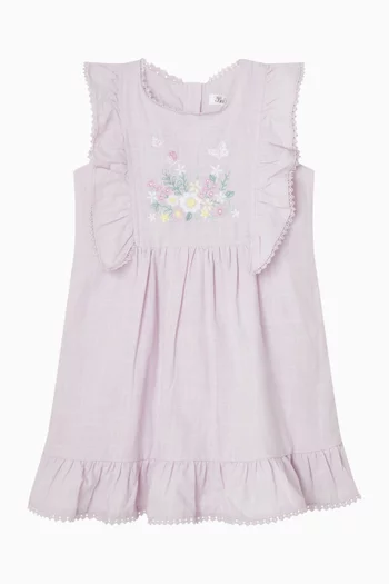 فستان مادلين مطرز قطن