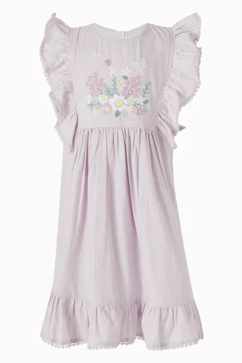 فستان مادلين مطرز قطن