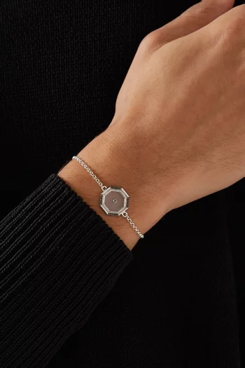Rock Crystal Amulet Bracelet in Sterling Silver
