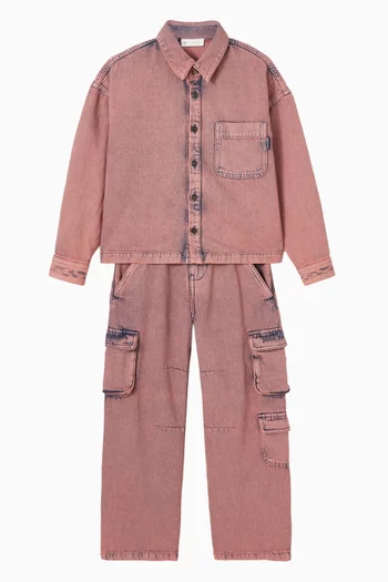 Overdyed Crop Jacket in Denim
